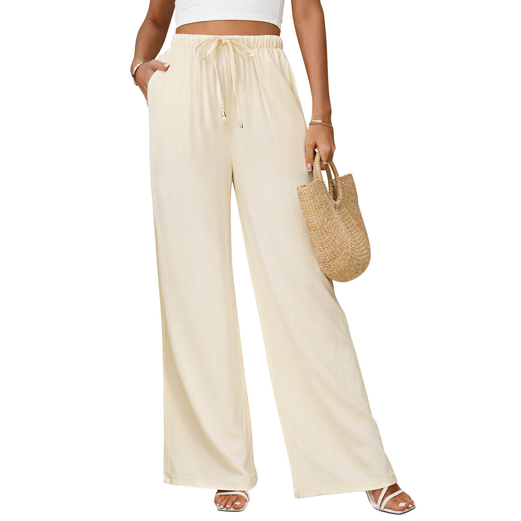 Damen Leinenhose Weites Bein
