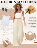 Damen Leinenhose Weites Bein
