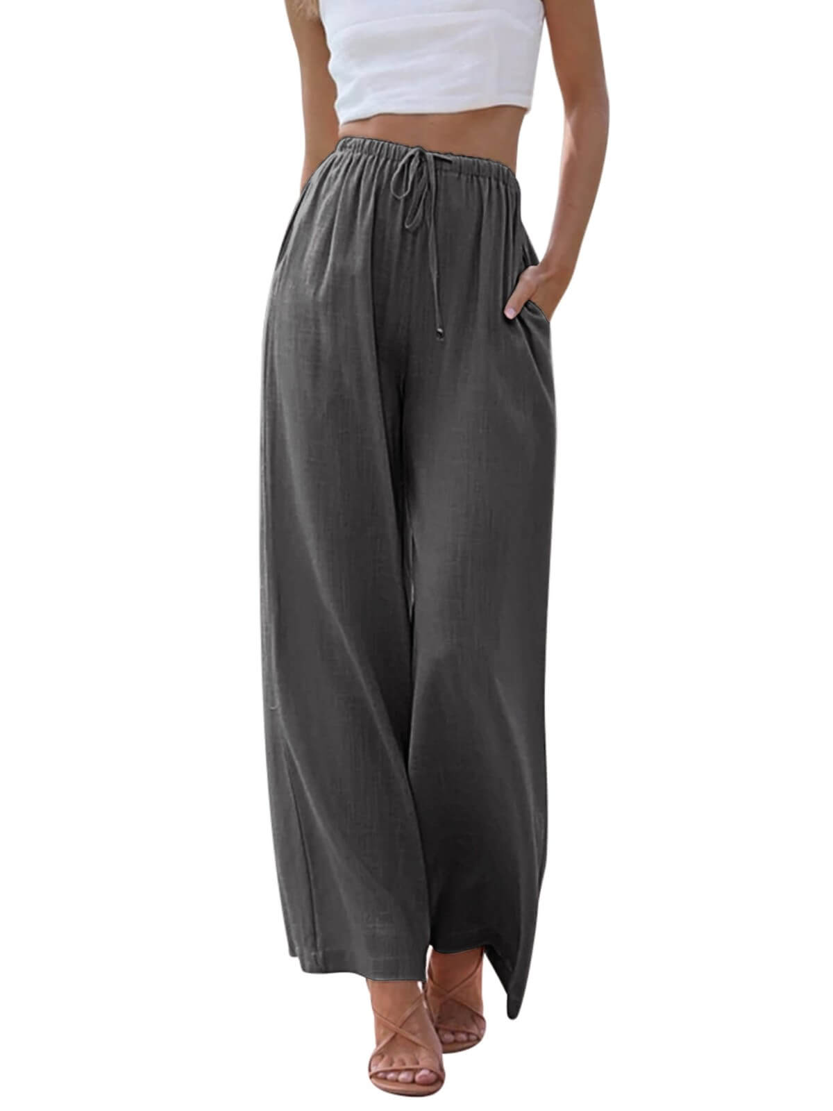 HEEKPEK Classic Flowy Linen Wide-Leg Pants