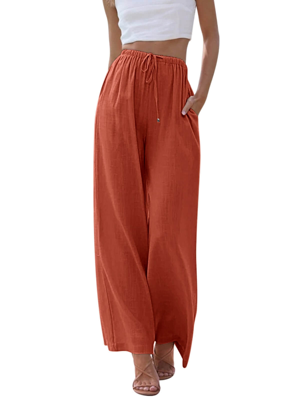 HEEKPEK Classic Flowy Linen Wide-Leg Pants