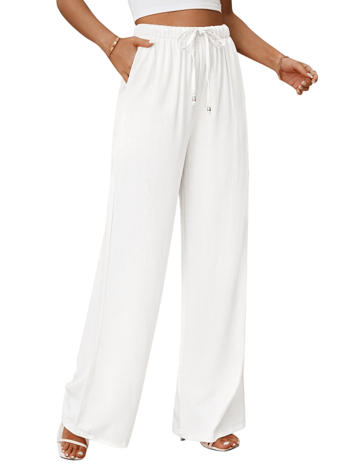 HEEKPEK Classic Flowy Linen Wide-Leg Pants