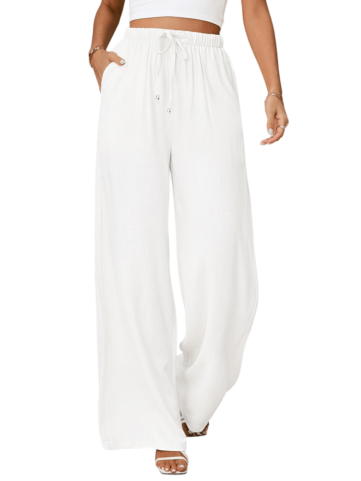 HEEKPEK Classic Flowy Linen Wide-Leg Pants