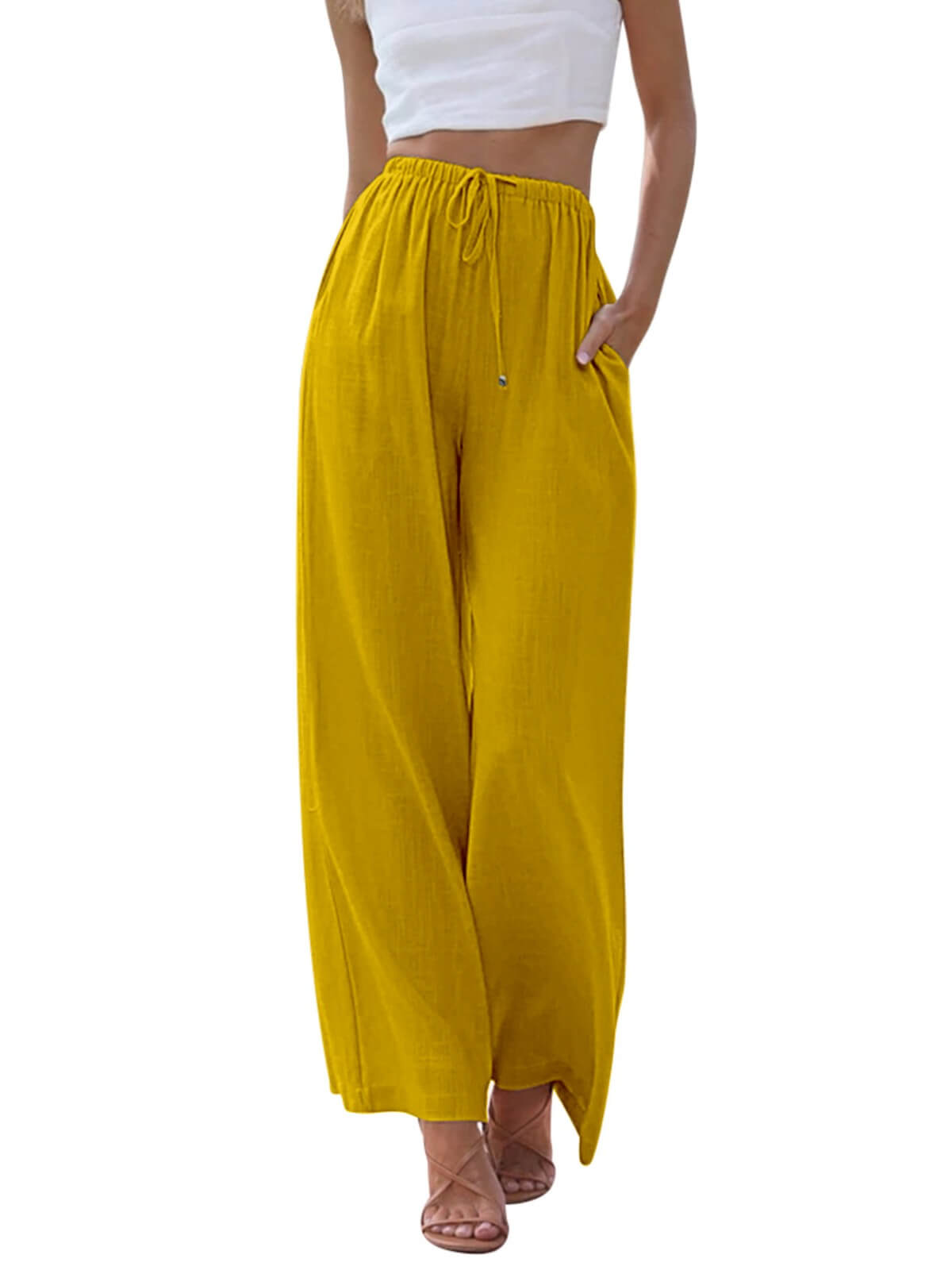 HEEKPEK Classic Flowy Linen Wide-Leg Pants
