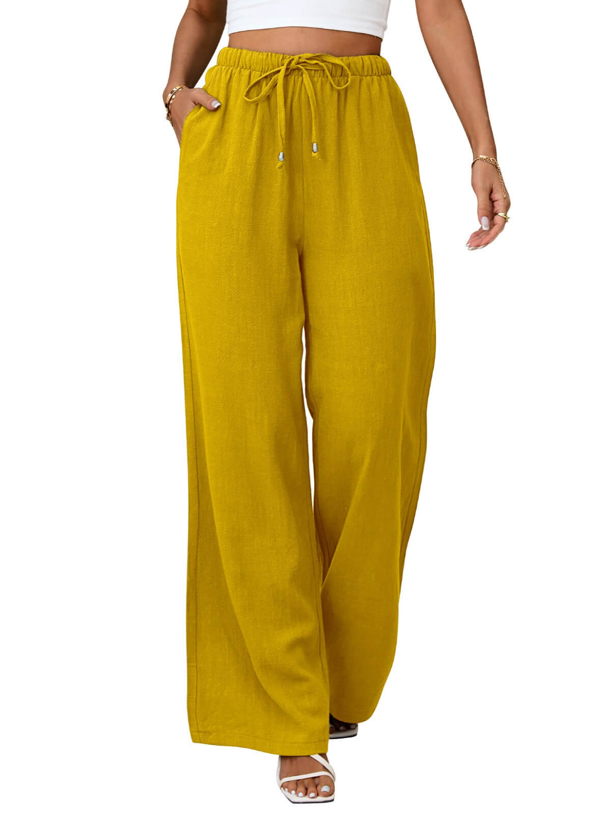 HEEKPEK Classic Flowy Linen Wide-Leg Pants