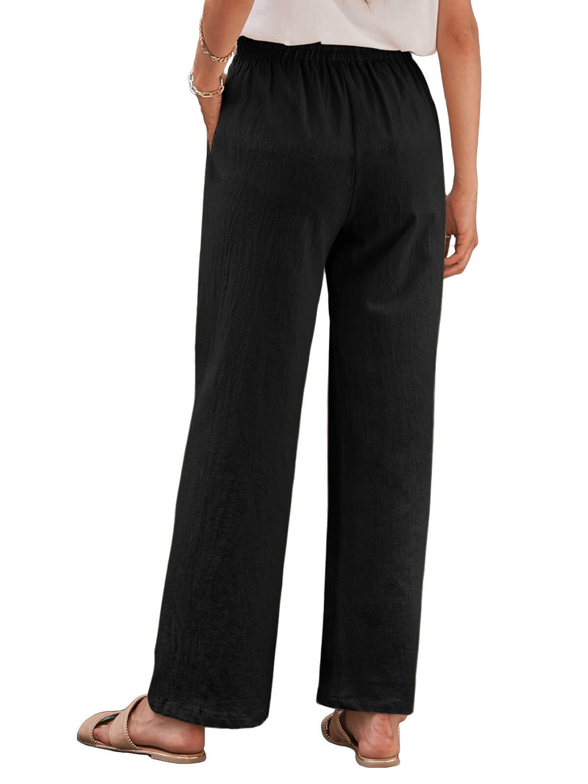 Damen Leinenhose Weites Bein