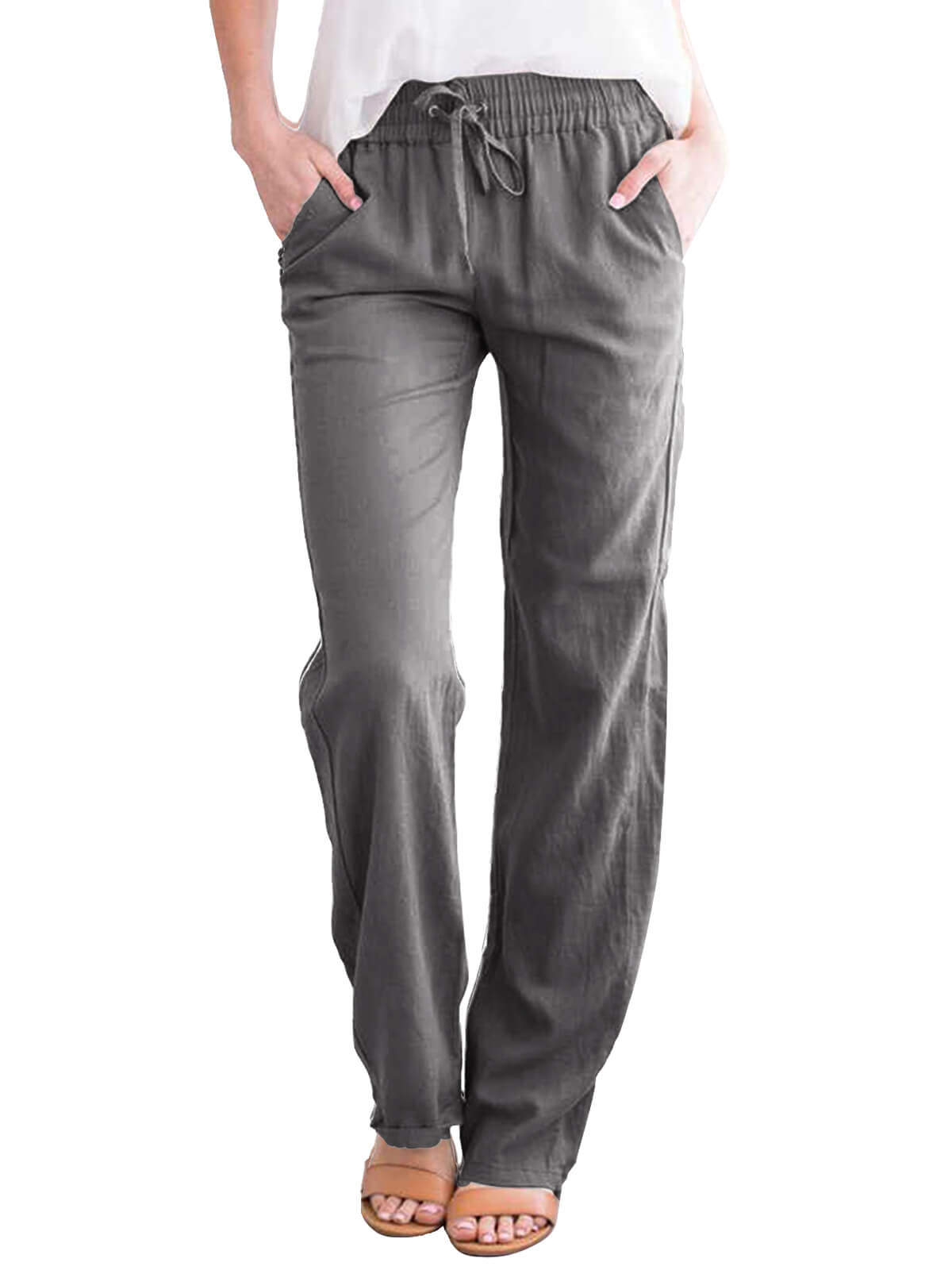 Pantalon en lin large pour femme