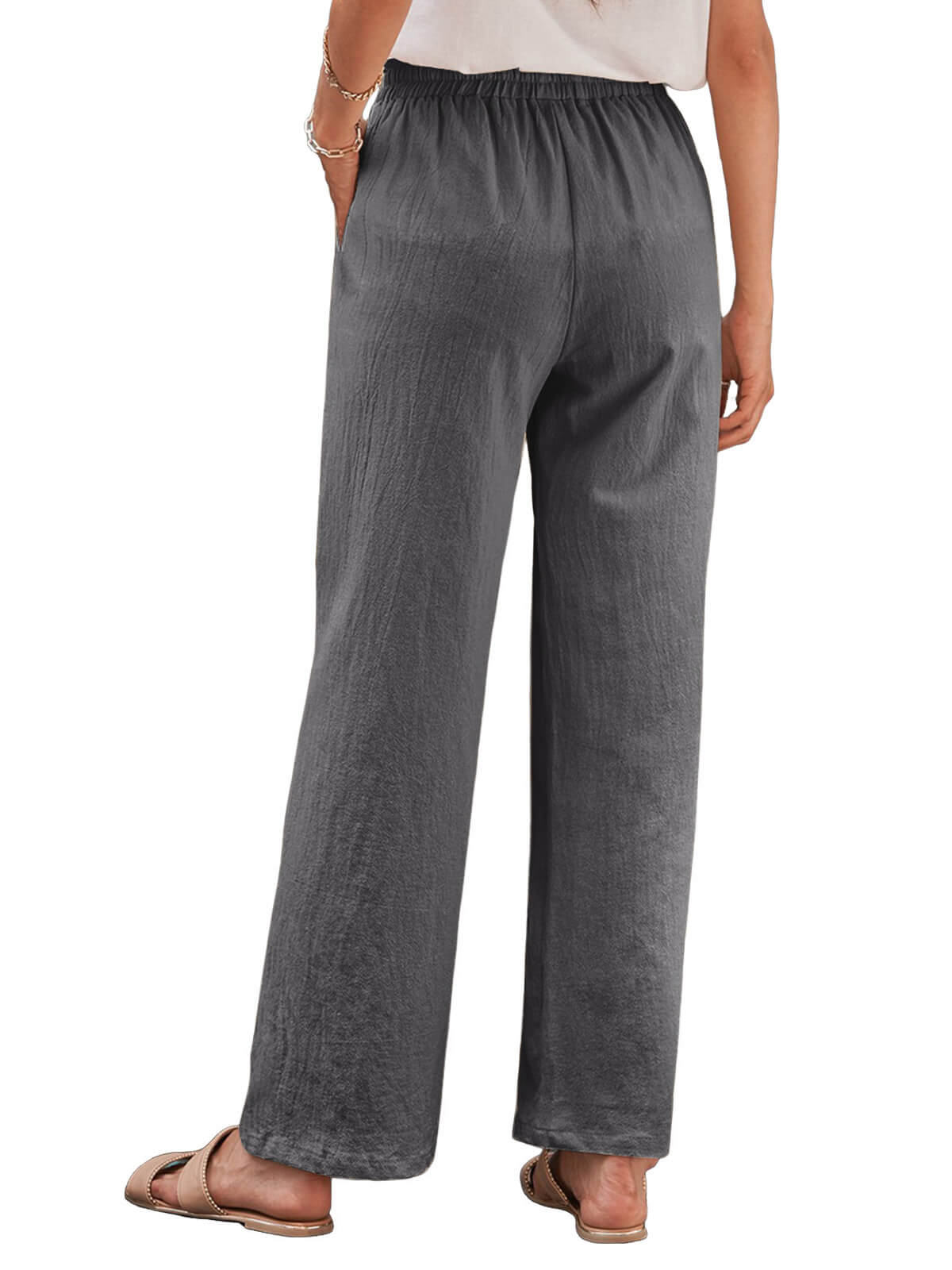 Damen Leinenhose Weites Bein