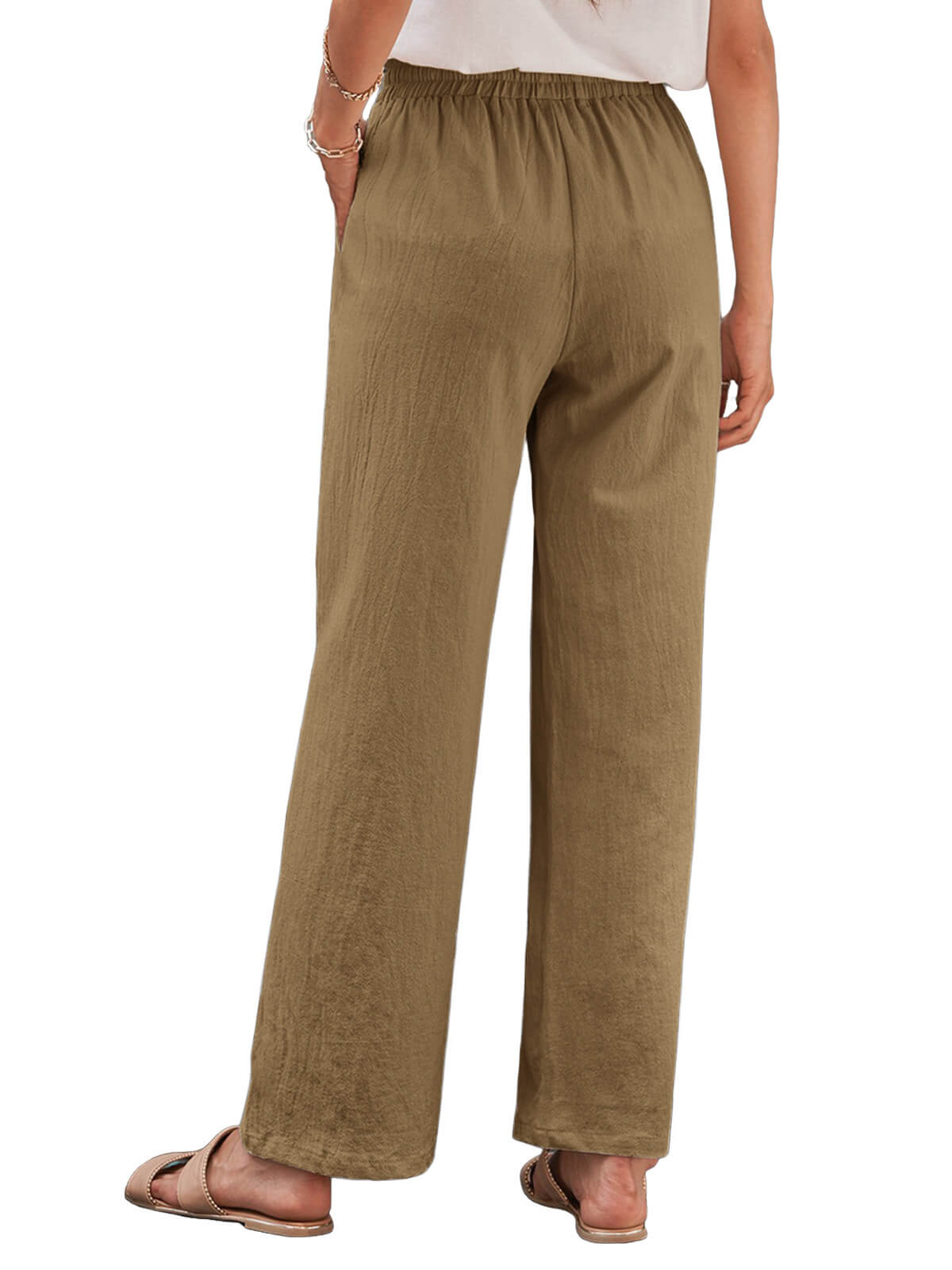 Damen Leinenhose Weites Bein