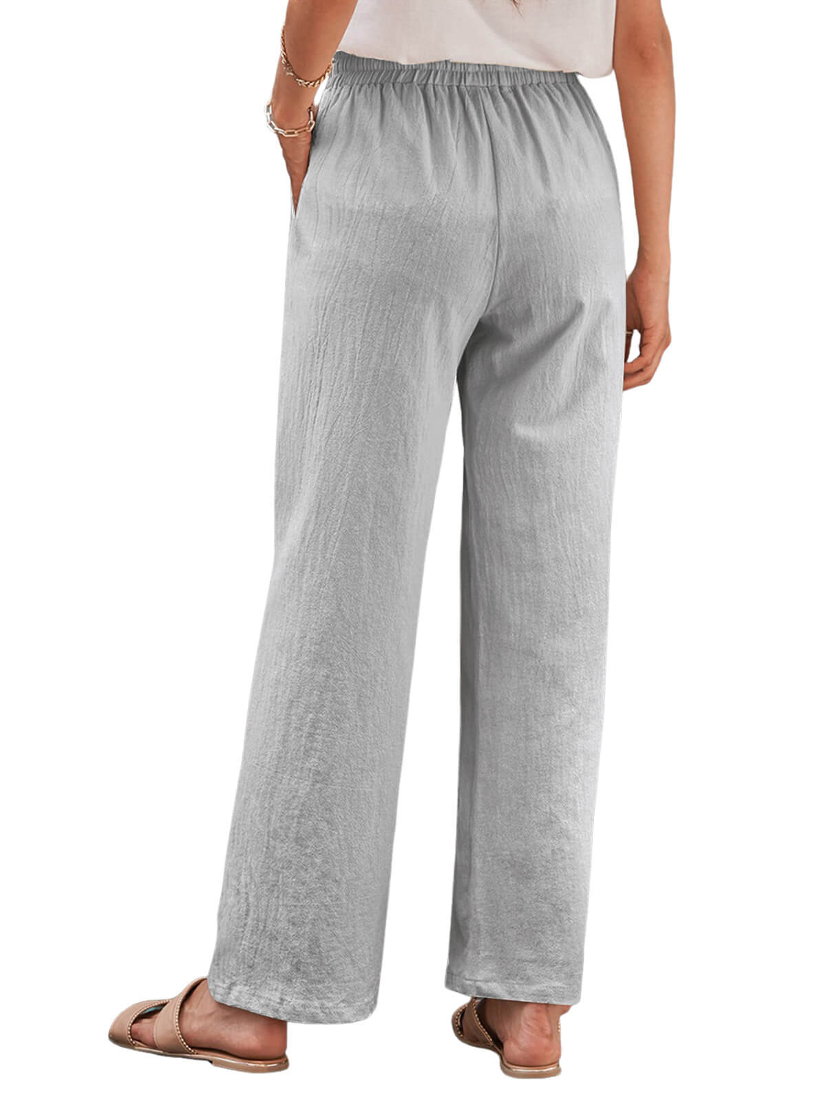 Damen Leinenhose Weites Bein