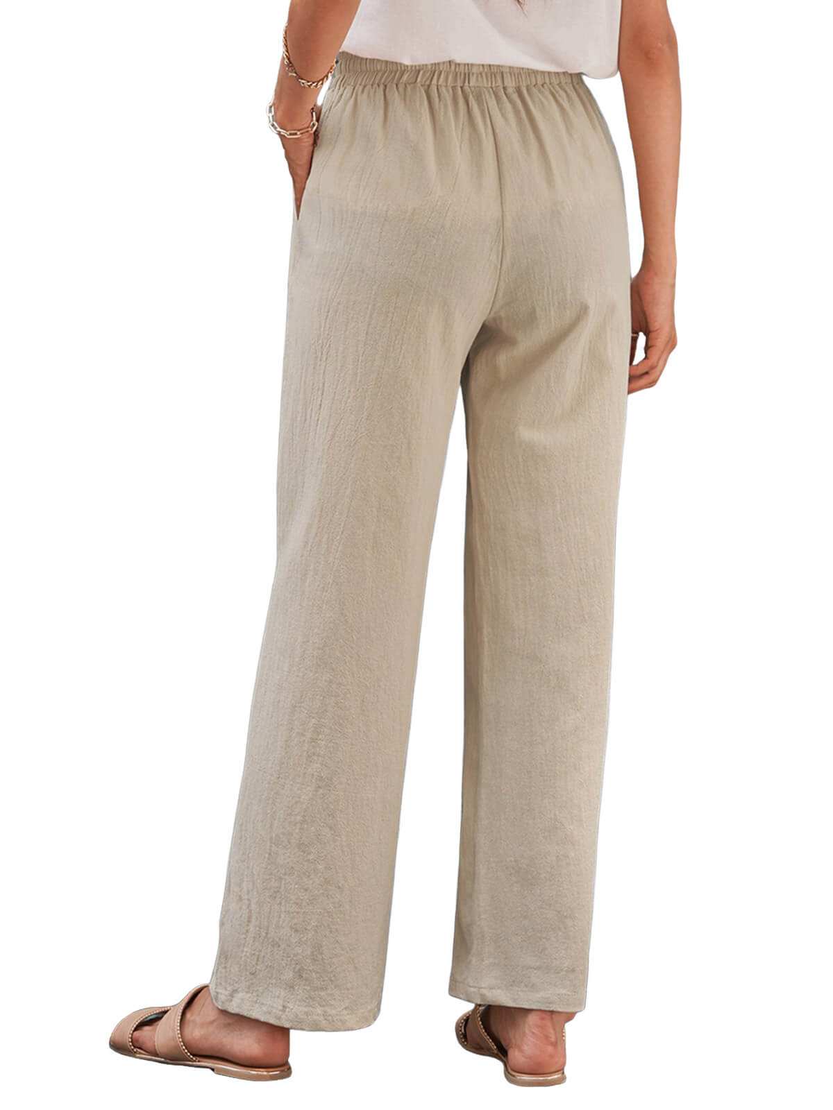 Damen Leinenhose Weites Bein