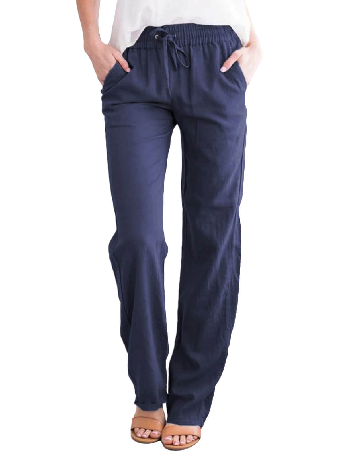 Pantalon en lin large pour femme