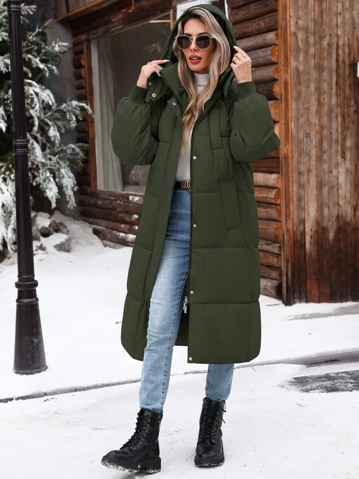 HEEKPEK Womens Winter Puffer Jacket Hooded Quilted Coat