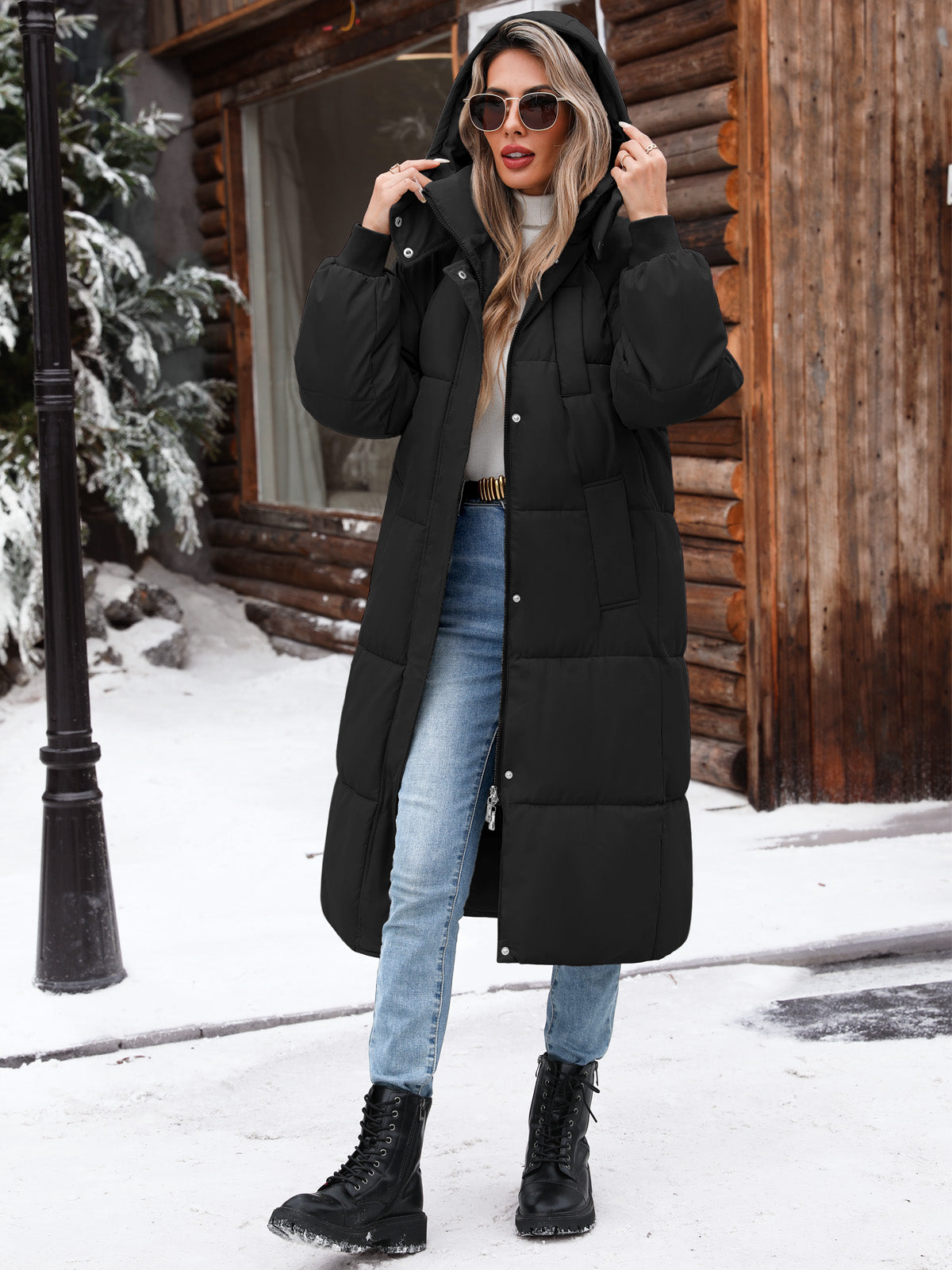 HEEKPEK Womens Winter Puffer Jacket Hooded Quilted Coat