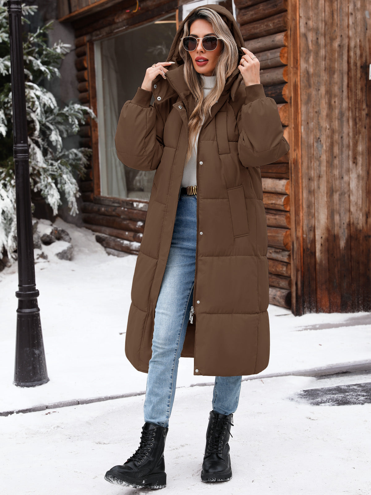 HEEKPEK Womens Winter Puffer Jacket Hooded Quilted Coat