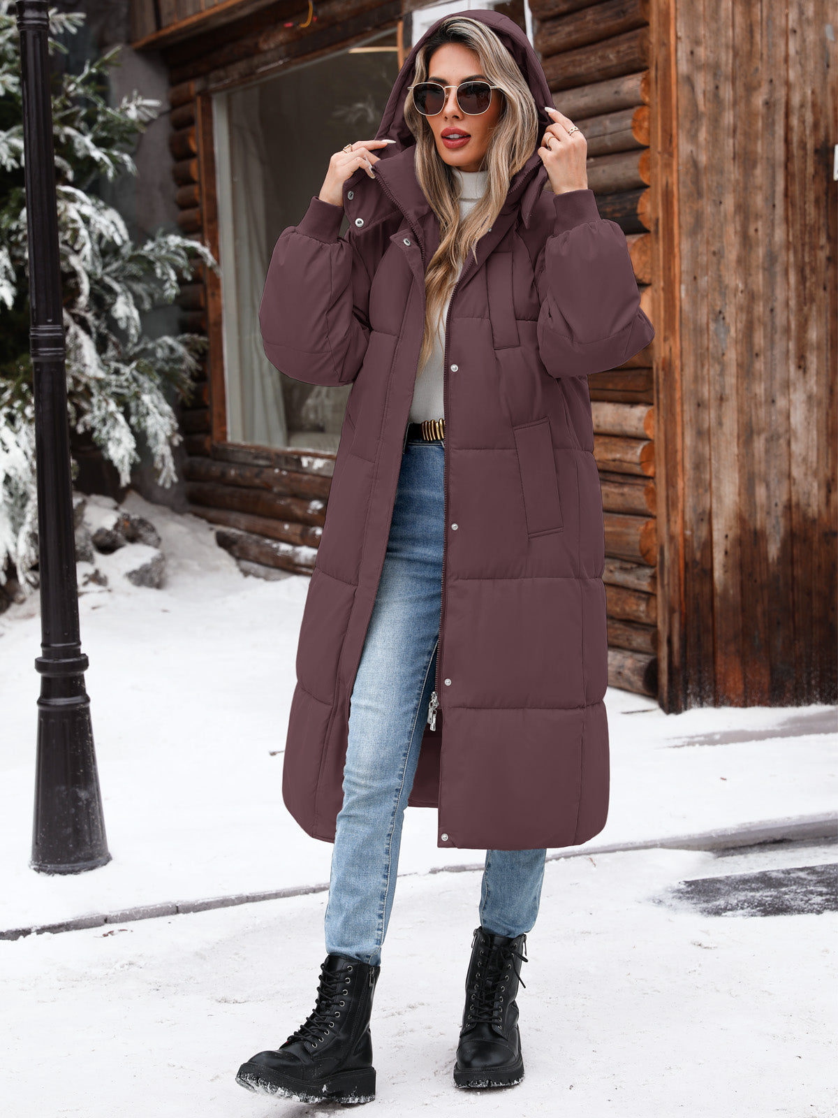 HEEKPEK Womens Winter Puffer Jacket Hooded Quilted Coat