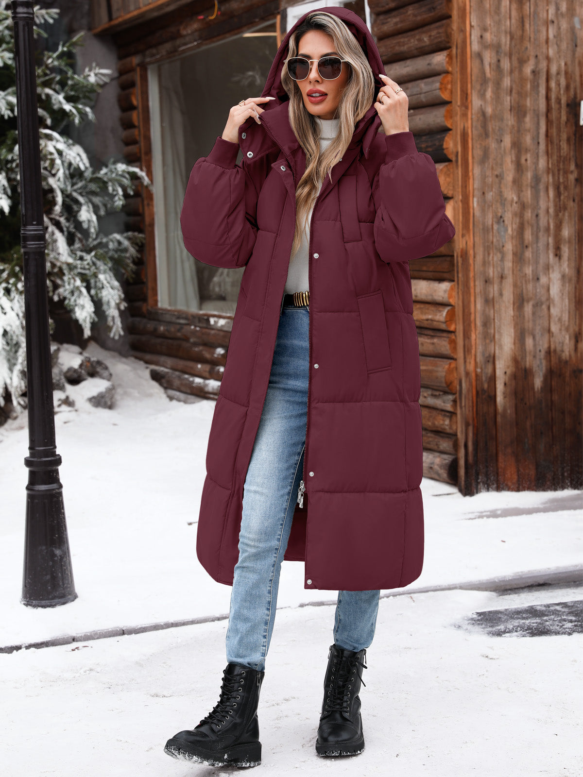 HEEKPEK Womens Winter Puffer Jacket Hooded Quilted Coat