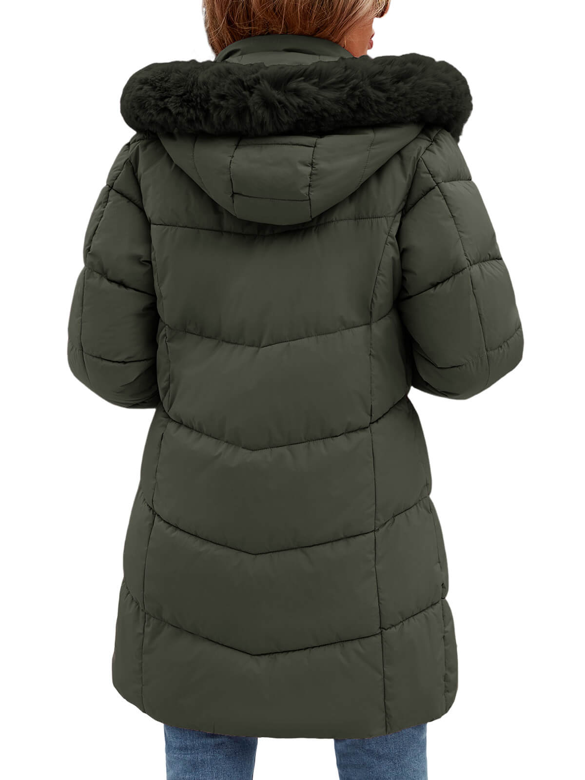 HEEKPEK Womens Long Winter Parka Hooded Puffer Jacket Water Repellent Fleece Lined Coat