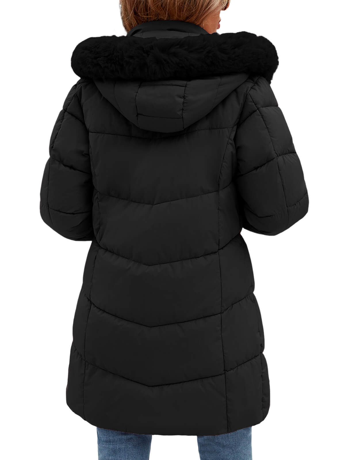 HEEKPEK Womens Long Winter Parka Hooded Puffer Jacket Water Repellent Fleece Lined Coat