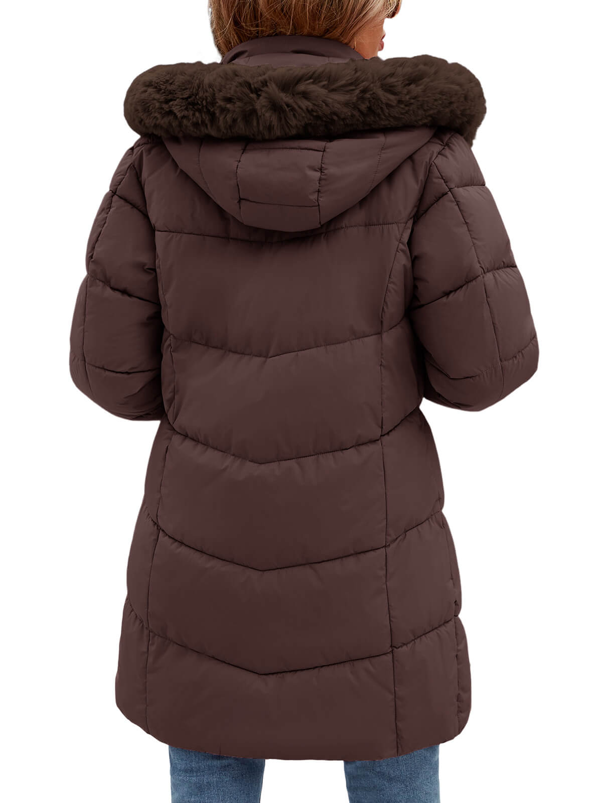 HEEKPEK Womens Long Winter Parka Hooded Puffer Jacket Water Repellent Fleece Lined Coat