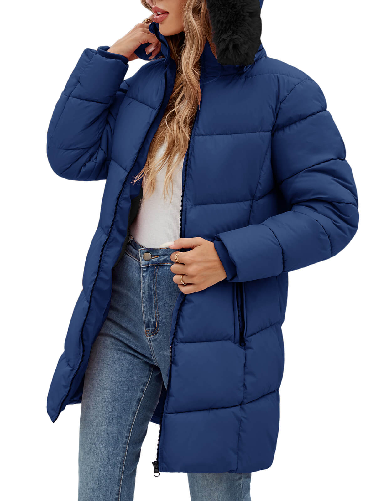 HEEKPEK Womens Long Winter Parka Hooded Puffer Jacket Water Repellent Fleece Lined Coat