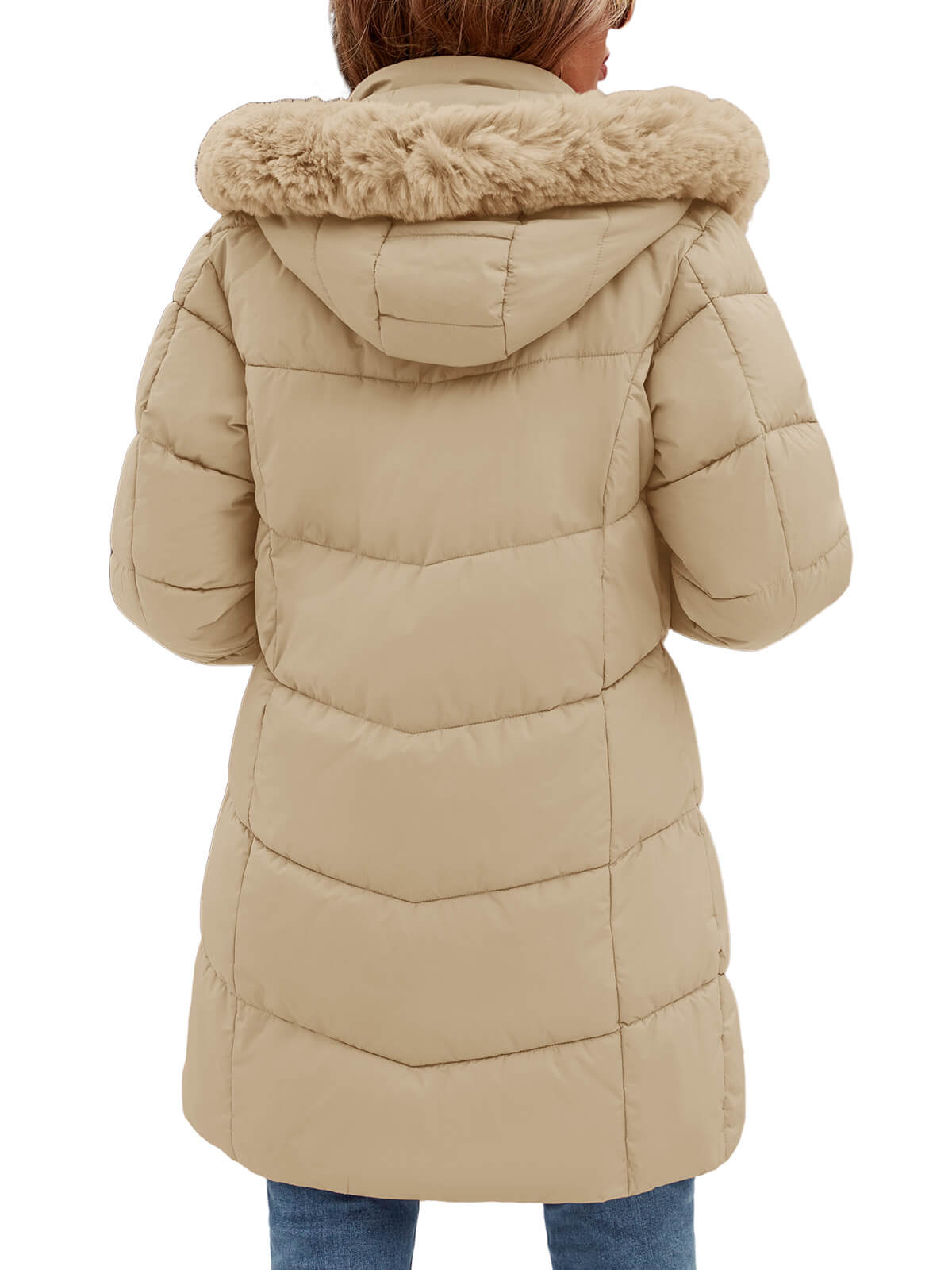 HEEKPEK Womens Long Winter Parka Hooded Puffer Jacket Water Repellent Fleece Lined Coat