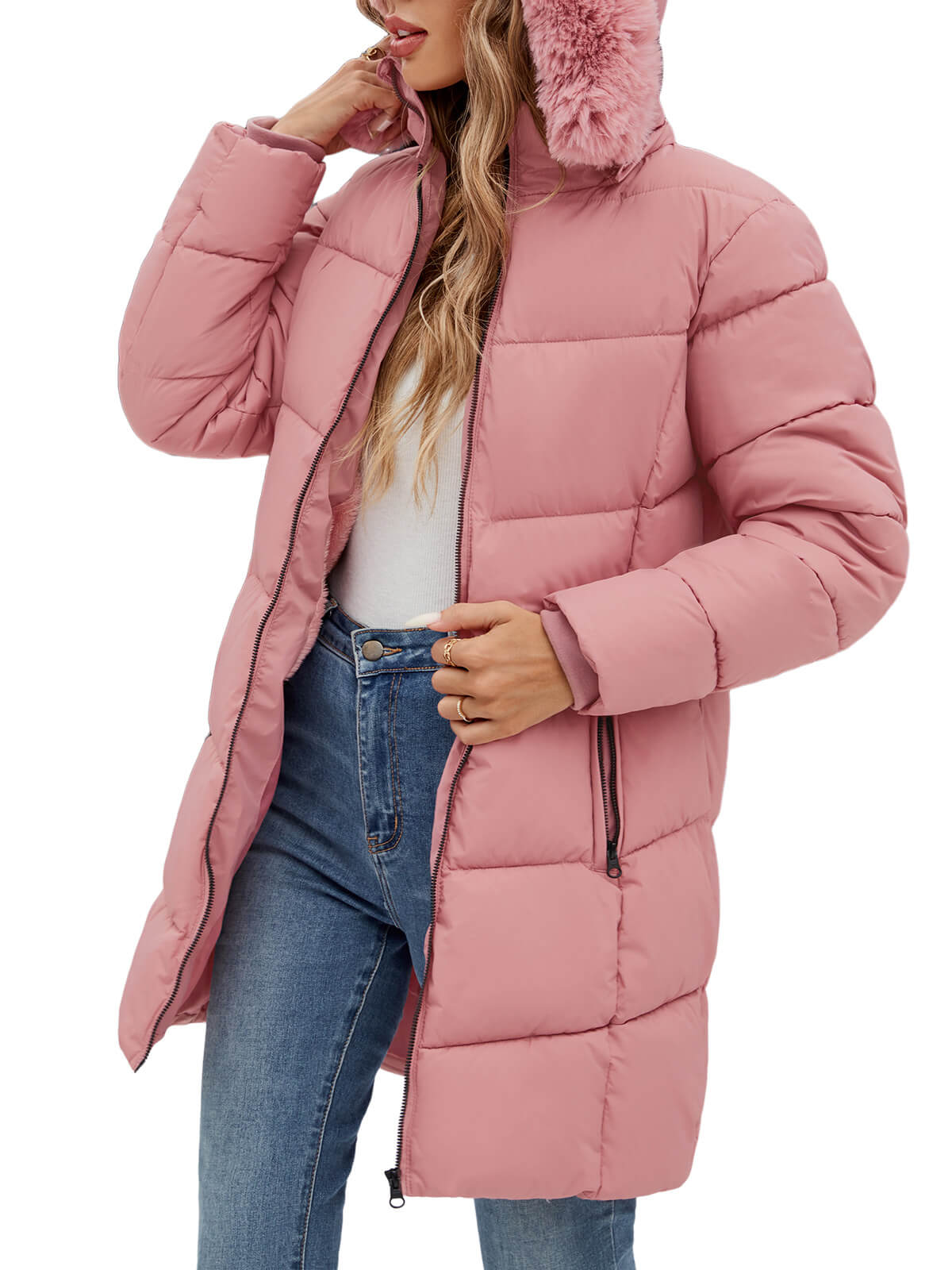 HEEKPEK Womens Long Winter Parka Hooded Puffer Jacket Water Repellent Fleece Lined Coat