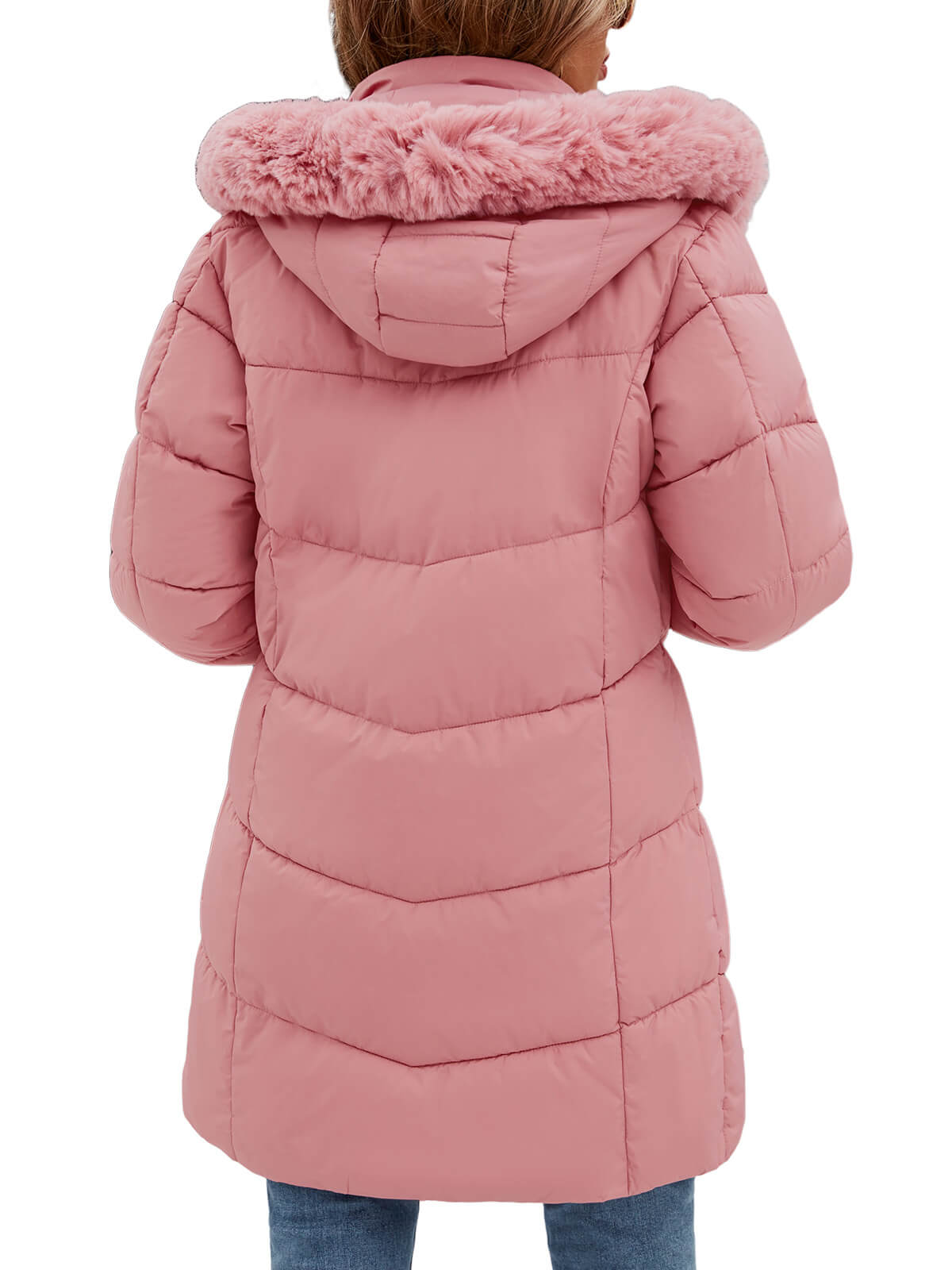 HEEKPEK Womens Long Winter Parka Hooded Puffer Jacket Water Repellent Fleece Lined Coat