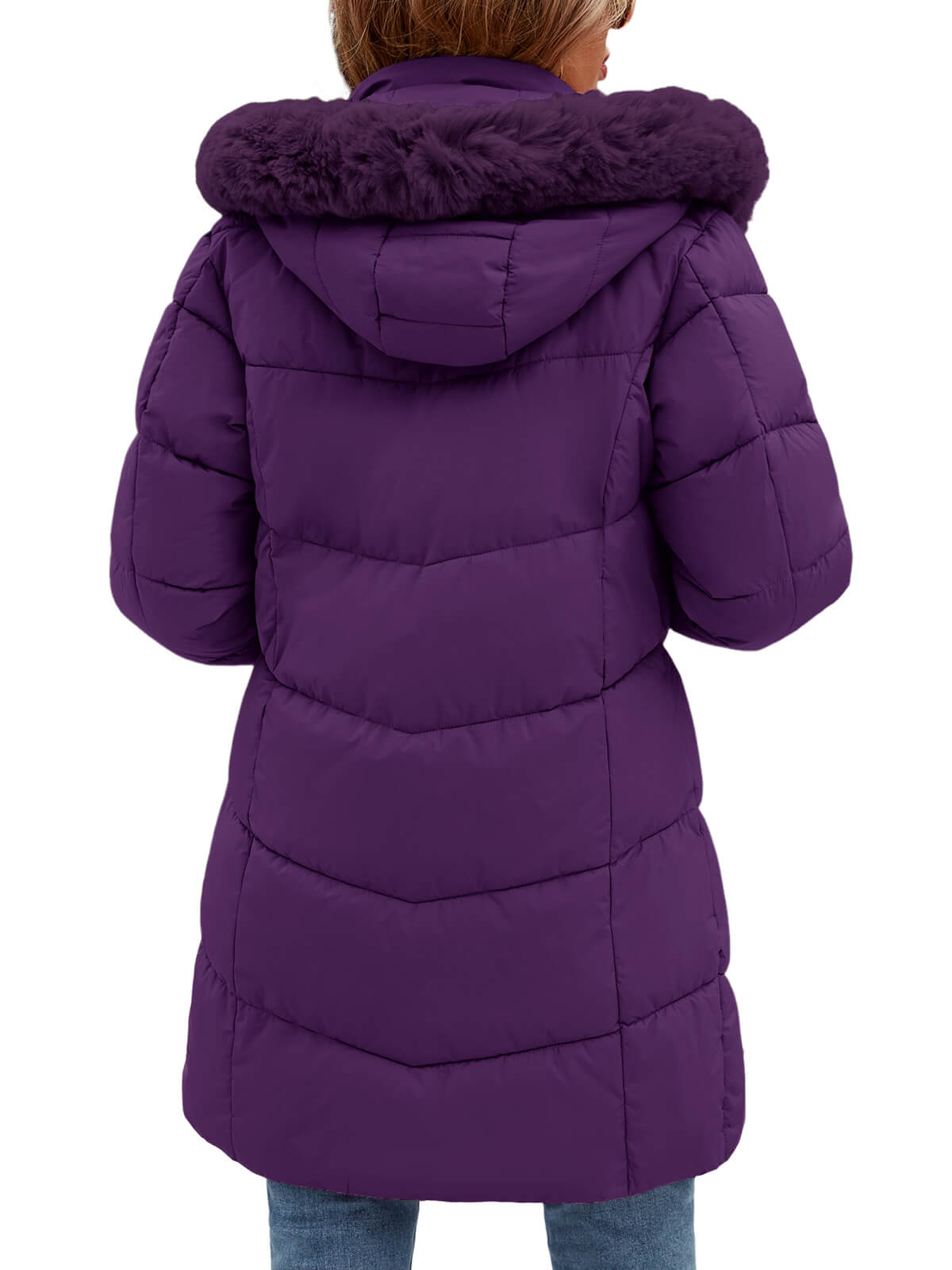HEEKPEK Womens Long Winter Parka Hooded Puffer Jacket Water Repellent Fleece Lined Coat
