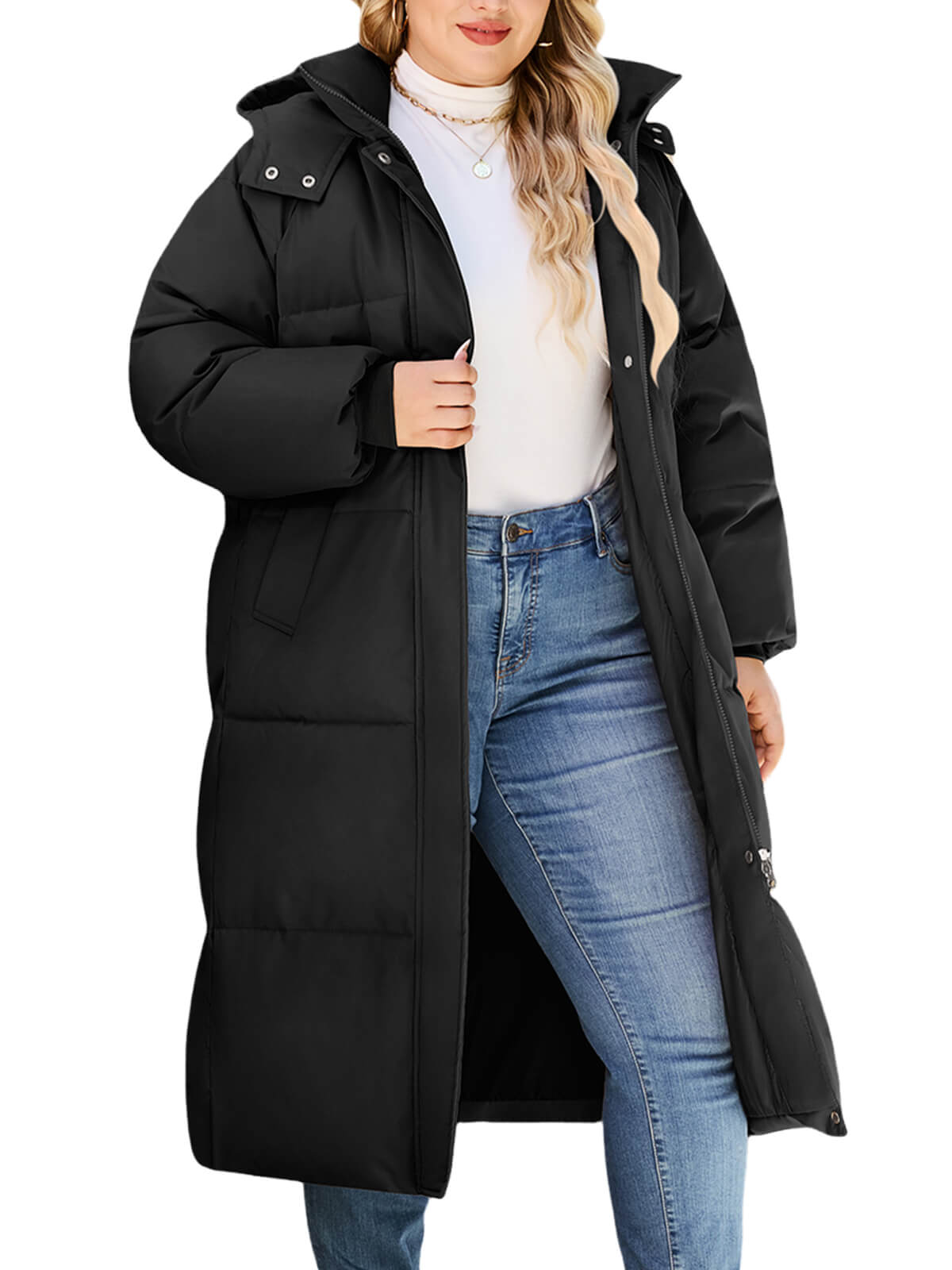 HEEKPEK Womens Plus Size Winter Hooded Puffer Parka Coat