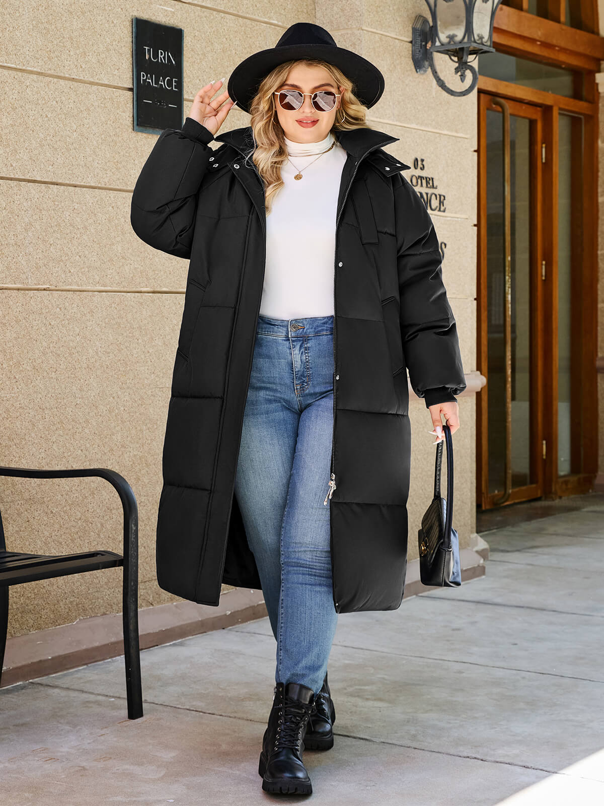 HEEKPEK Womens Plus Size Winter Hooded Puffer Parka Coat