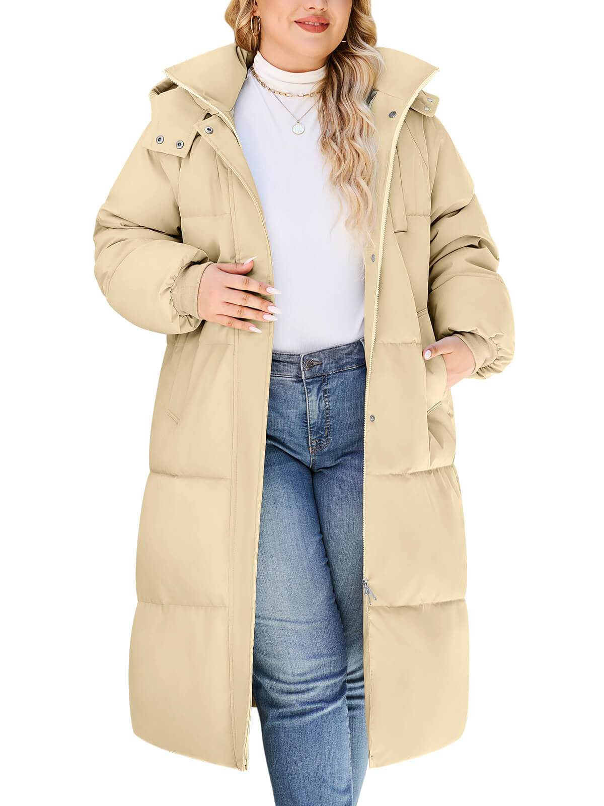 HEEKPEK Womens Plus Size Winter Hooded Puffer Parka Coat