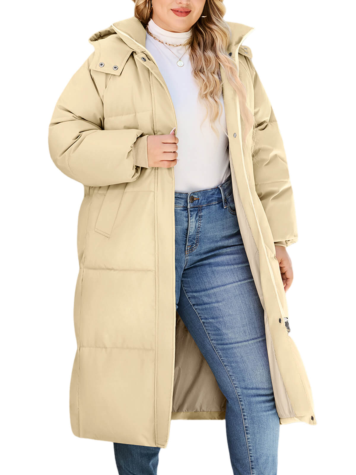 HEEKPEK Womens Plus Size Winter Hooded Puffer Parka Coat