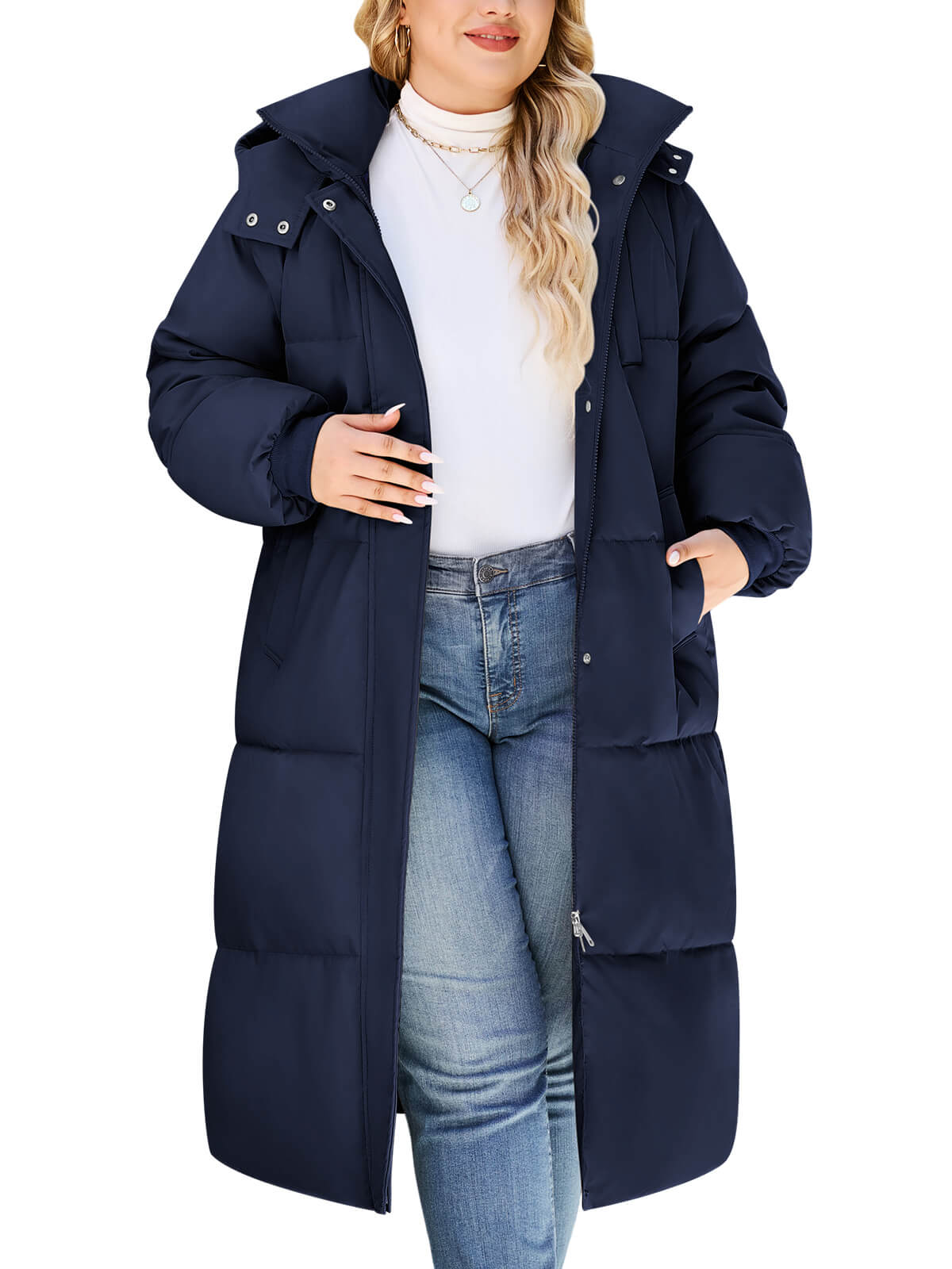 HEEKPEK Womens Plus Size Winter Hooded Puffer Parka Coat