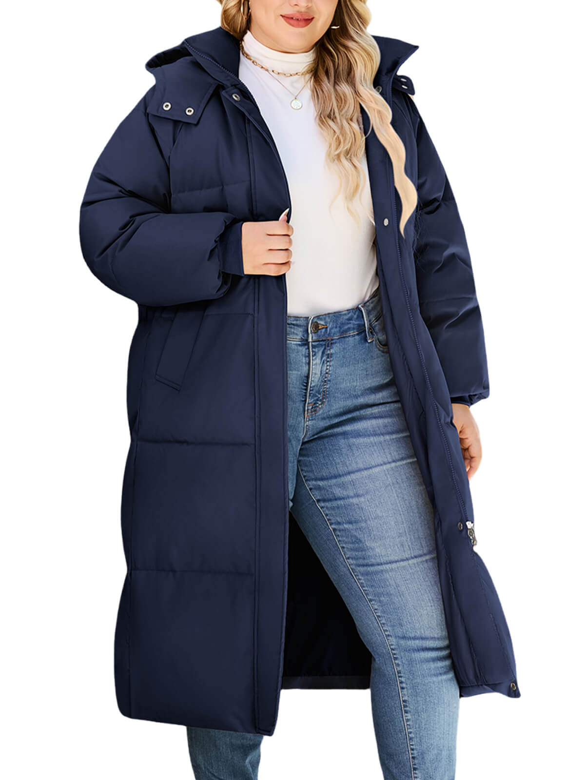 HEEKPEK Womens Plus Size Winter Hooded Puffer Parka Coat
