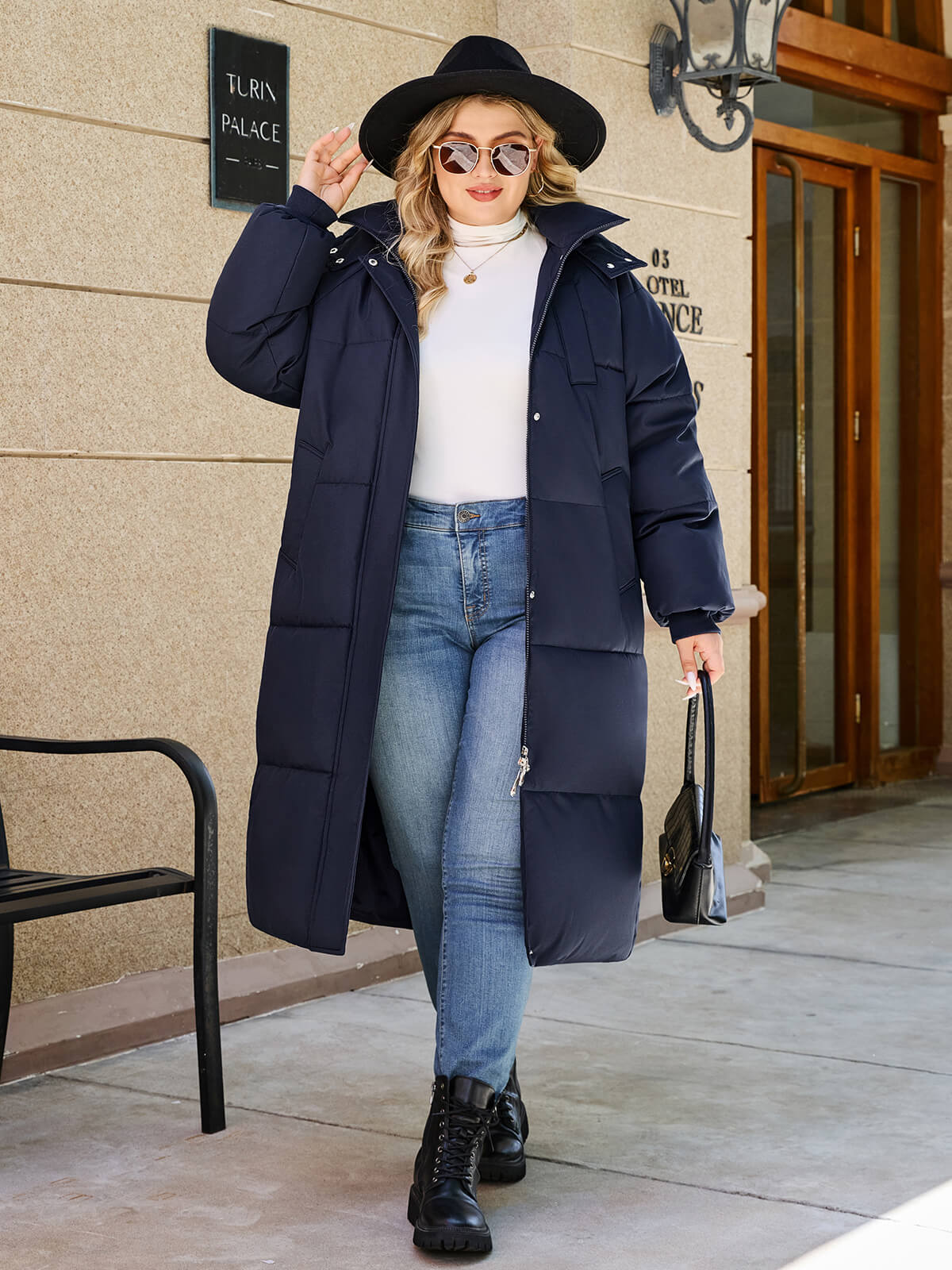 HEEKPEK Womens Plus Size Winter Hooded Puffer Parka Coat