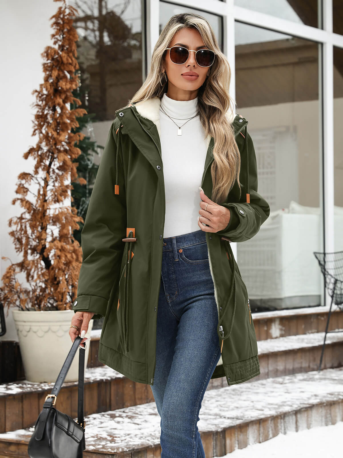HEEKPEK Fleece-Lined Hooded Parka Jacket