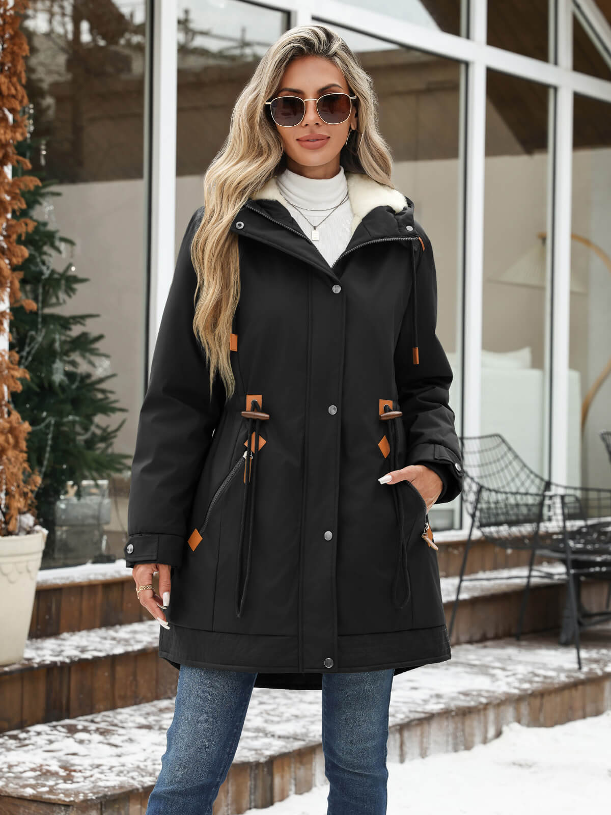HEEKPEK Fleece-Lined Hooded Parka Jacket