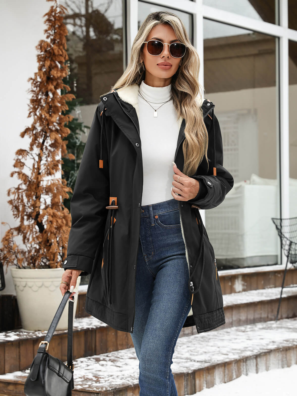 HEEKPEK Fleece-Lined Hooded Parka Jacket