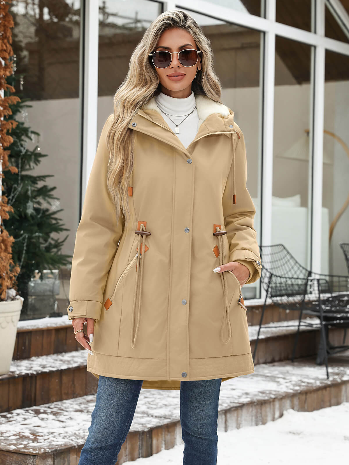 HEEKPEK Fleece-Lined Hooded Parka Jacket