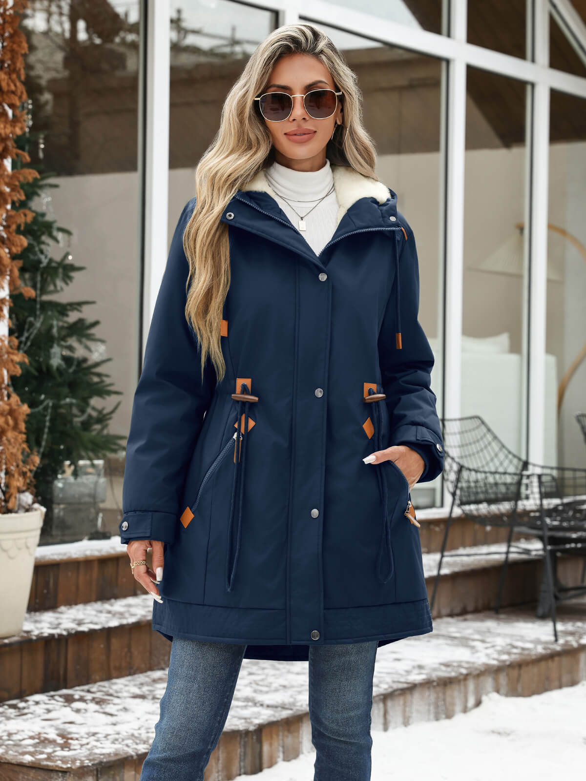 HEEKPEK Fleece-Lined Hooded Parka Jacket