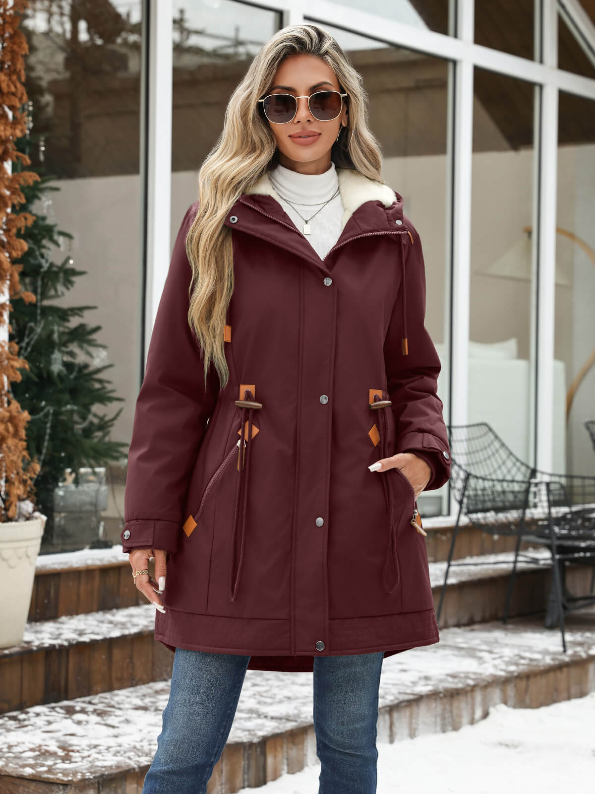 HEEKPEK Fleece-Lined Hooded Parka Jacket