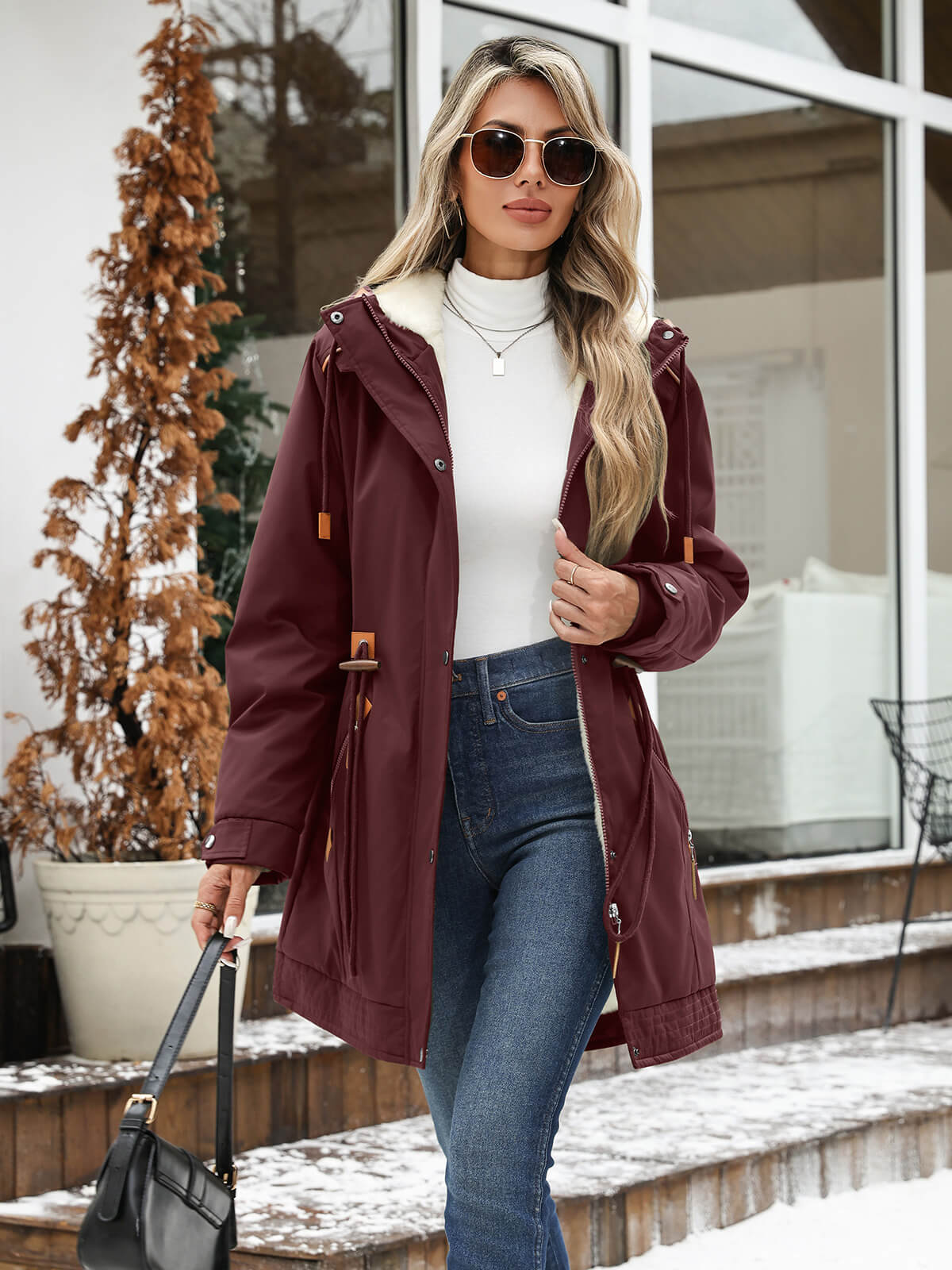 HEEKPEK Fleece-Lined Hooded Parka Jacket