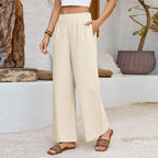 Women Cotton Pants Wide Leg