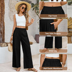 Women Cotton Pants Wide Leg