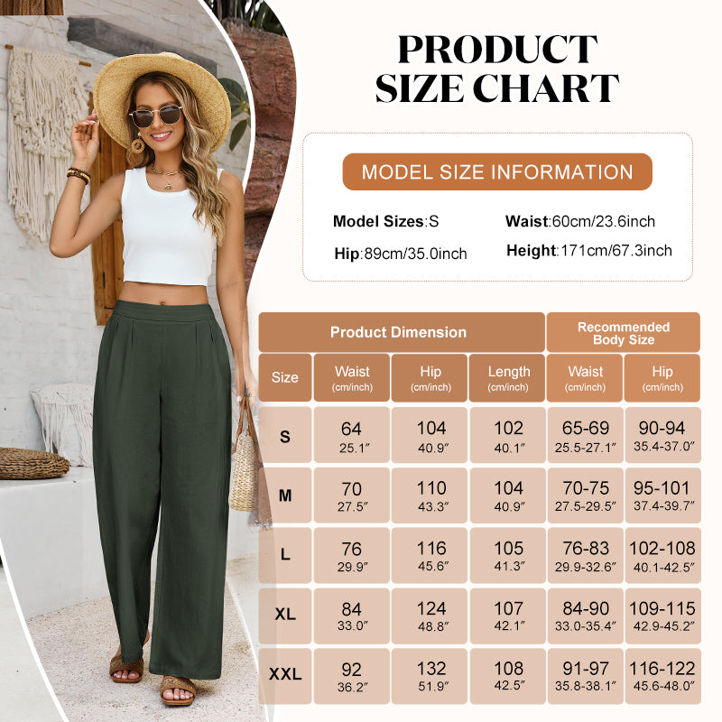 Women Cotton Pants Wide Leg