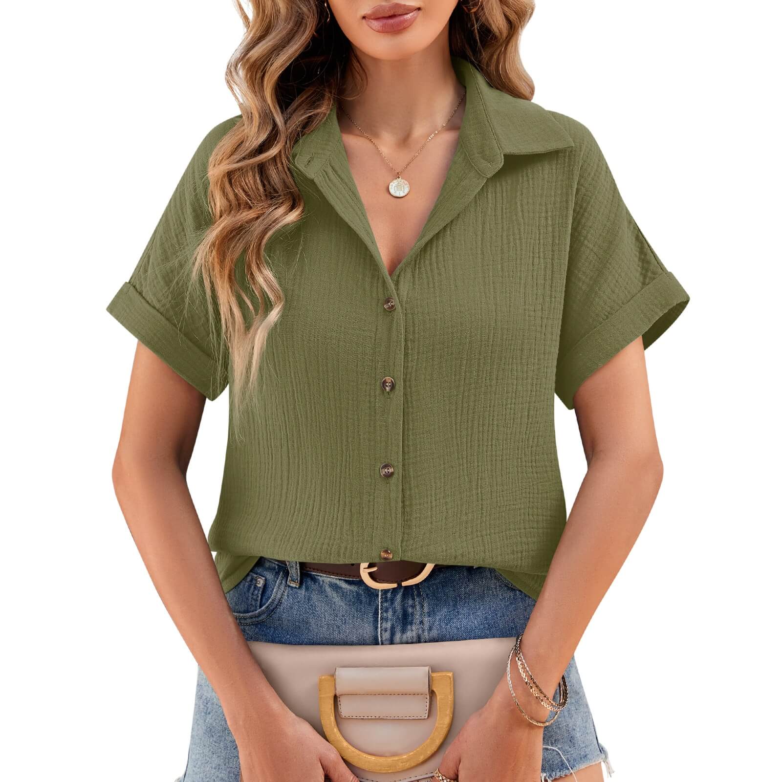 Heekpek Women's Cotton Blouses Shirts