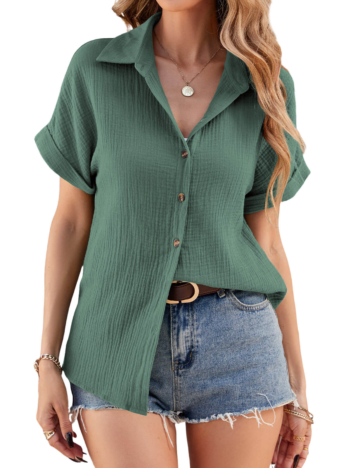 Heekpek Women's Cotton Blouses Shirts