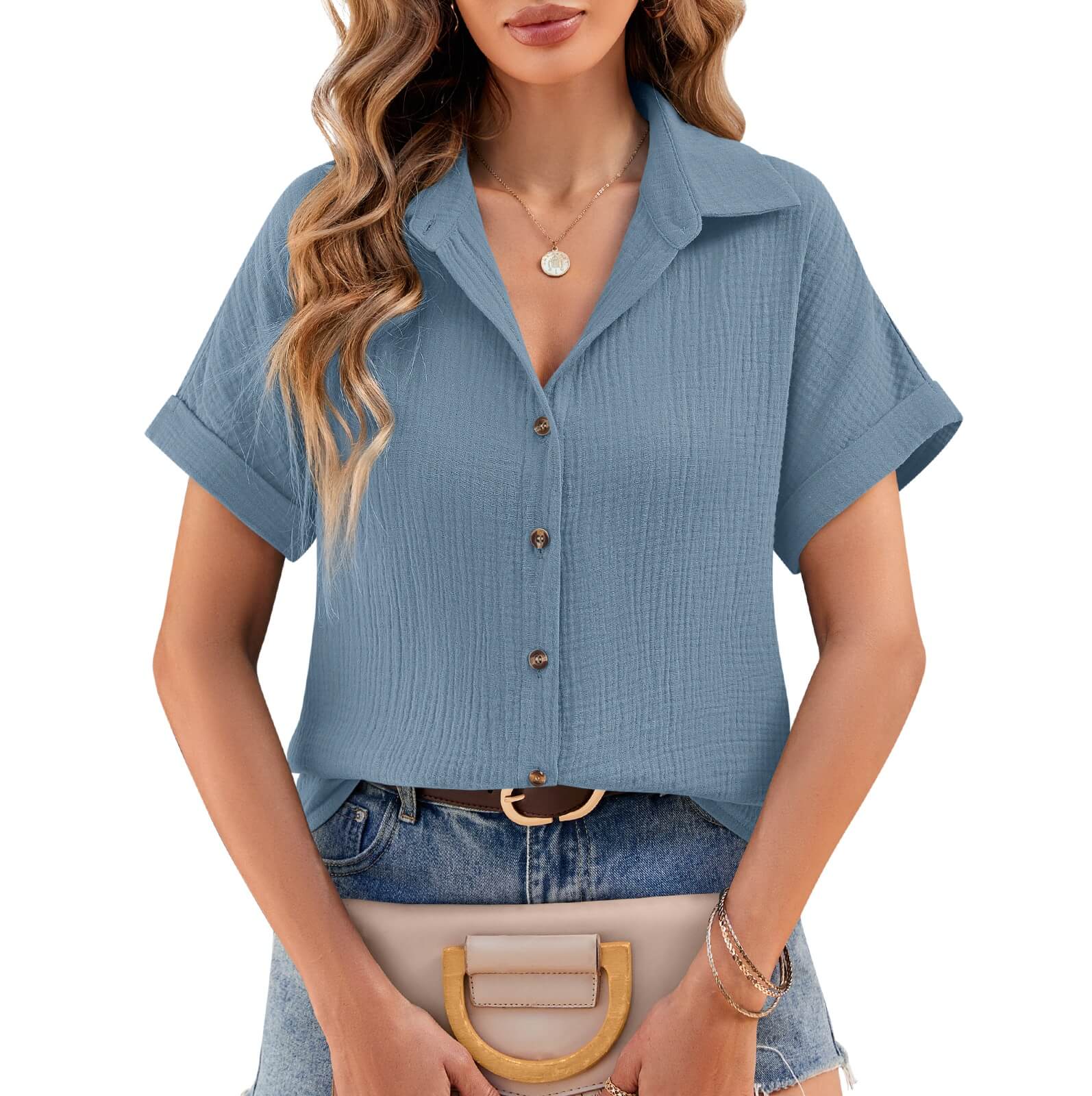 Heekpek Women's Cotton Blouses Shirts