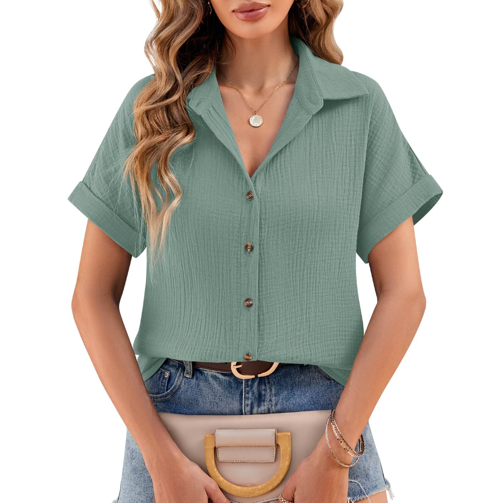 Heekpek Women's Cotton Blouses Shirts
