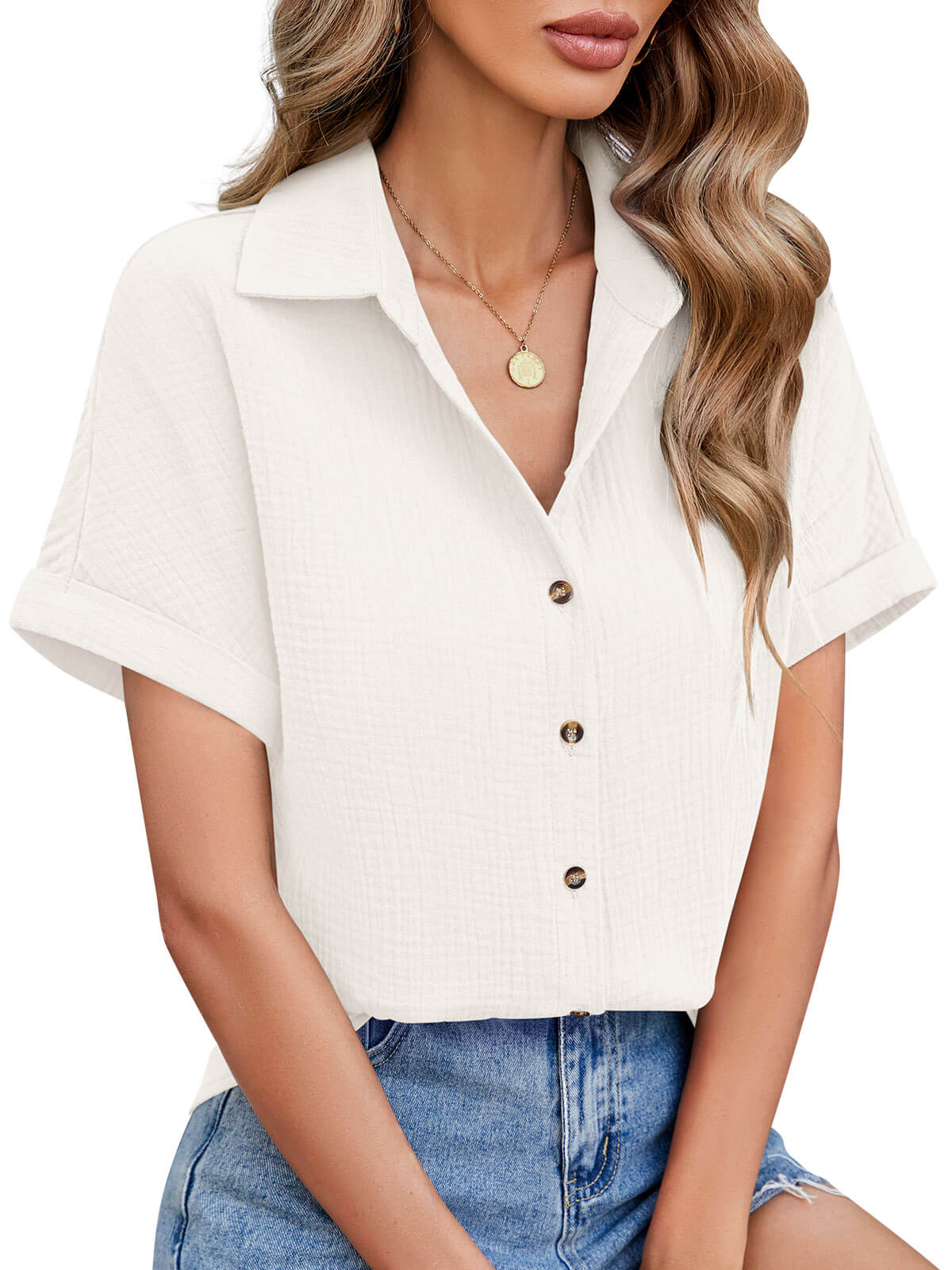 Heekpek Women's Cotton Blouses Shirts
